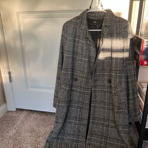 lulus Black and White Plaid Women's Coat